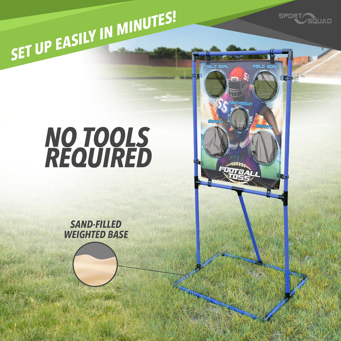 Target Toss Game Set - Choose Either Football Toss or Baseball Toss - Portable Indoor or Outdoor Design for Cookouts, Tailgates, or Backyard Fun - Includes 4 Balls - Easy Assembly