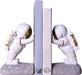 Astronaut Bookends - Book Ends to Hold Books - Space Decor Bookends for Kids Rooms - Bookends for Heavy Books - Unique Book Holders with Anti-Slip Base (Gold)