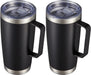 20 Oz Tumbler Mug with Lid and Straw, Insulated Travel Coffee Mug with Handle, Double Wall Stainless Steel Vacuum Coffee Tumbler, Thermal Coffee Cup, Navy Blue