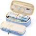 EASTHILL Big Capacity Pencil Pen Case Office College School Large Storage High Capacity Bag Pouch Holder Box Organizer Light Blue