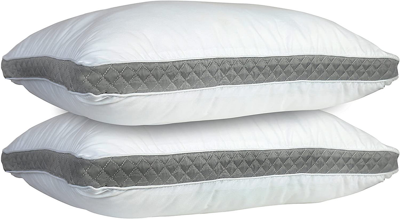 Lux Decor Collection Gusseted Queen Pillows Set of 2 - Comfortable Breathable Bed Pillows for Sleeping (18X26)
