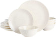 Gibson Elite Terranea round Reactive Glaze Terra Cotta Dinnerware Set, Service for Four (12Pcs), Grey