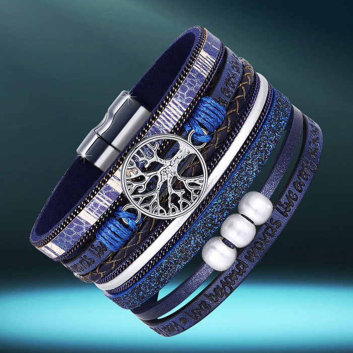 Inspirational Tree of Life Leather Bracelets for Women,Birthday Easter Basket Stuffers Jewelry Gifts for Teens Girls