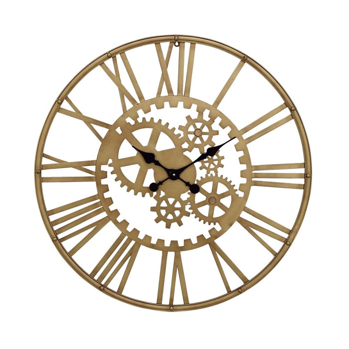 32" Gold Metal Gear Wall Clock