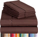 6 PC Sheet Set Sheets Deep Pockets 18" Eco Friendly Wrinkle Free Sheets Machine Washable Hotel Bedding Silky Soft - Brown Queen