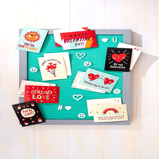 Valentine Cards for Kids Classroom, Spread Love Valentines (40-Count), 2.5" X 3.5"