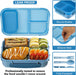 Bento Box for Adults, 1700ML Lunch Bento Box for Kids Childrens with Spoon&Fork&Knife&Water Bottle - Bpa-Free,Leak-Proof for On-The-Go Meal,Lunch Containers Microwave/Dishwasher Safe (Blue)