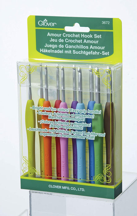 Clover 3672 Amour Crochet Hook Set, 10 Sizes