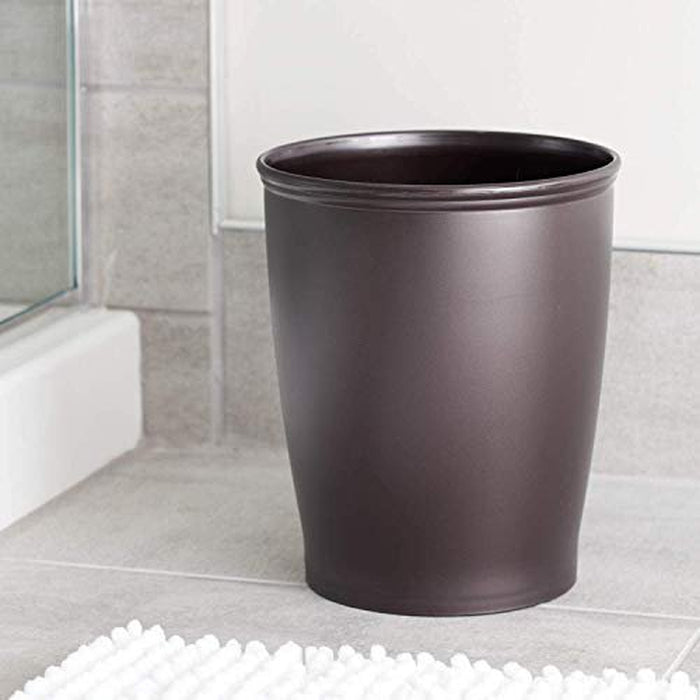 Idesign Kent round Plastic Garbage Wastebasket,– 8.35" X 8.35" X 10", Bronze