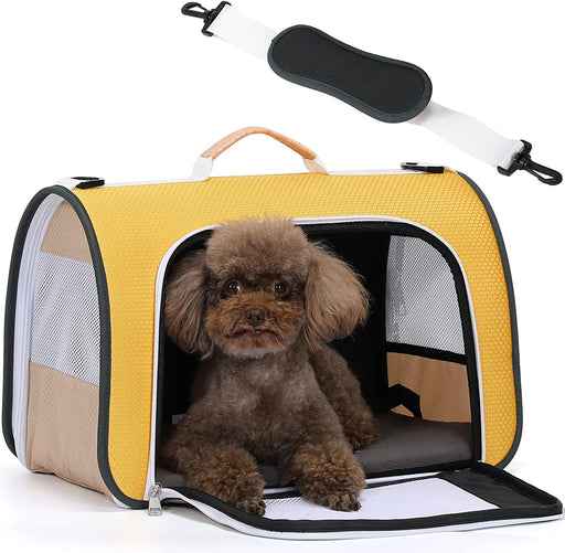 A4Pet Airline Approved Cat Carrier Expandable Dog Carriers,Soft-Sided Portable Pet Travel Washable Carrier for Kittens,Puppies,Rabbit,Hamsters