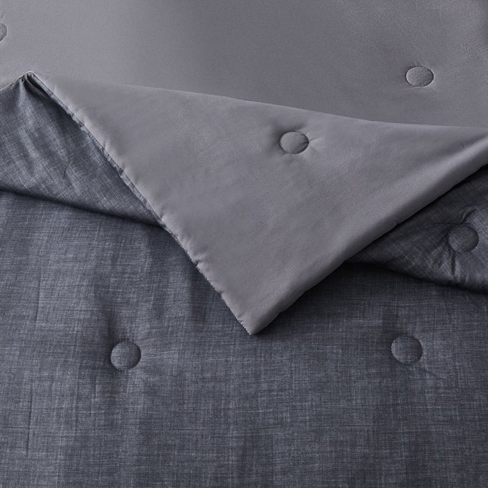Mainstays Grey 10 Piece Bed in a Bag Comforter Set with Sheets, Queen