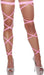Women Criss Cross Sparkle Glitter Rhinestone Crystal over Knee Thigh High Stockings