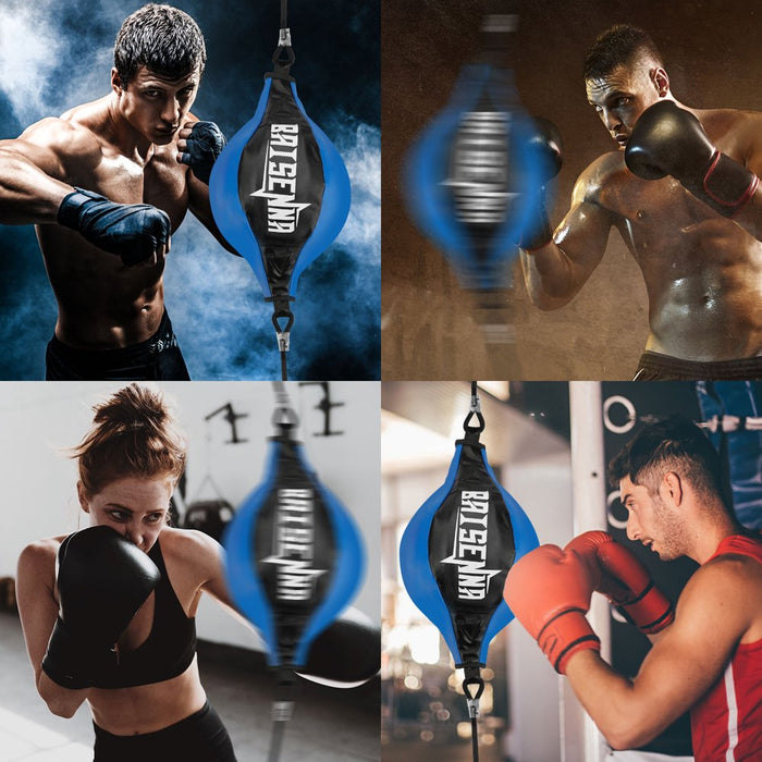 Double End Ball,  Boxing Speed Dodge Training Ball Leather Punch Bag Hanging Speed Ball for Gym MMA Boxing Speed Training, Includes Cords, Stress Relief Exercise Equipment, Adult Kids Men Women