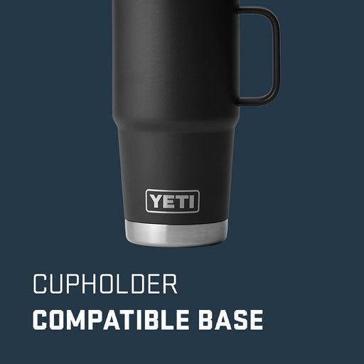 Rambler 20 Oz Travel Mug, Stainless Steel, Vacuum Insulated with Stronghold Lid, Black