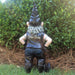 Homestyles "Biker Babe & Dude" the Biker Gnome Riding His Black Bike in Leather Motorcycle Gear Large Outdoor Garden Statue 14.5"H and 12"H