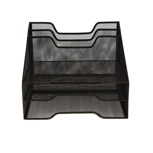 Mind Reader 3 Tier 5 Compartments Desk Organizer Tray, Black