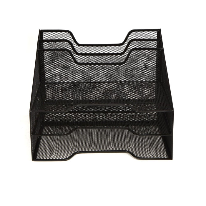 Mind Reader 3 Tier 5 Compartments Desk Organizer Tray, Black