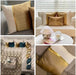 4 Packs Gold Decorative Throw Pillow Covers 18X18 Inch for Living Room Couch Bed Sofa, Gold and White Velvet Patchwork with Gold Leather, Luxury Home Decor Square Cushion Case 45X45 Cm