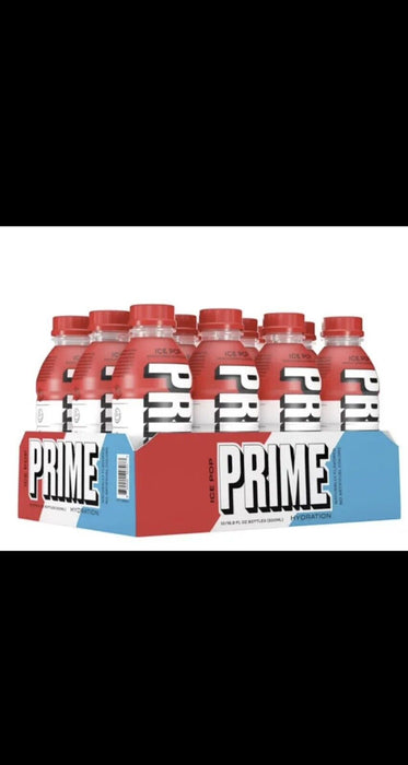 Prime Hydration Drinks Ice Pop 16.9Oz Bottles 12-Pack Rare!