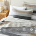 Quilt Queen Size, Queen Quilt Set, Cotton Quilt, Grey Striped Queen Quilt Bedding Set Bedspreads, Reversible Lightweight Quilt Bedspread Set for All Season, 3-Piece