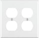 88016 2-Gang Duplex Device Receptacle Wallplate, Standard Size, Thermoset, Device Mount, White
