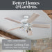 Better Homes & Gardens 52" 5 Blade White Ceiling Fan with 3 Lights