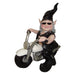 Homestyles "Biker Babe" the Biker Gnome in Leather Motorcycle Gear Riding Her White Bike Outdoor Home & Garden Statue 12"H