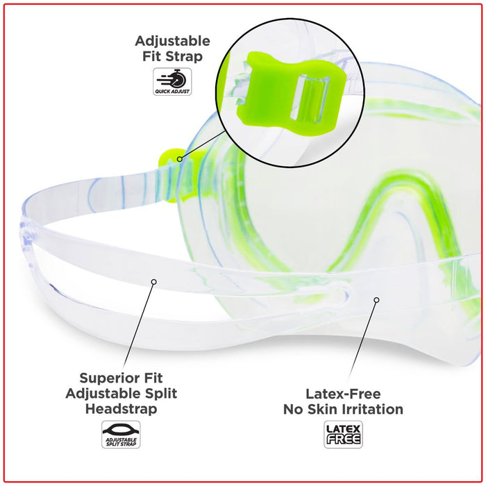 Dolfino South Clear and Green Swimming Sport Goggles
