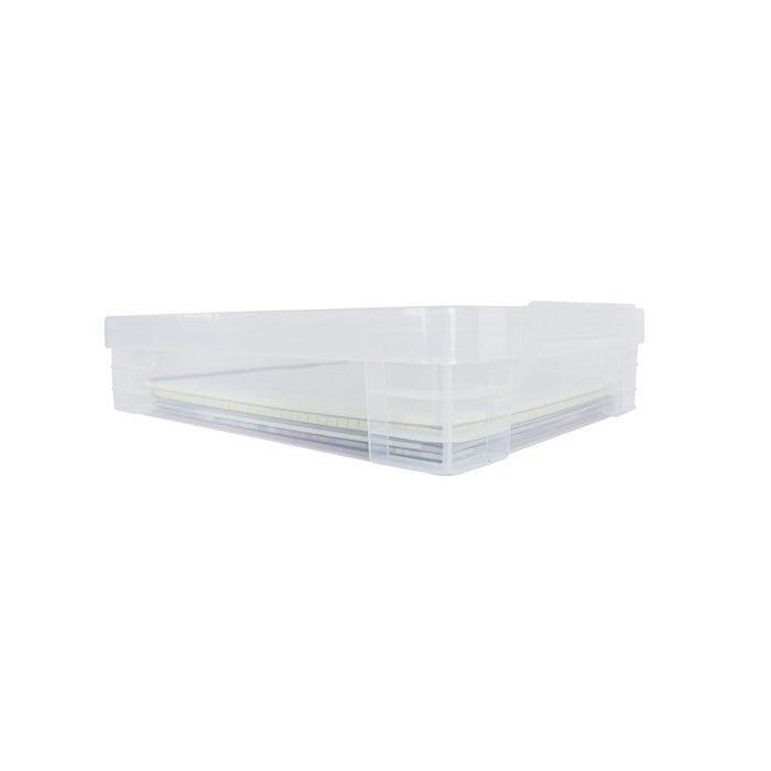 Pen + Gear Plastic Stacker Document Box, Clear, Letter Size, Desktop Organizer