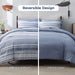 Bedsure Bed in a Bag Full Size 7-Piece Blue White Striped Bedding Comforter Sets All Season Bed Set, 2 Pillow Shams, Flat Sheet, Fitted Sheet and 2 Pillowcases