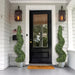 2 Pack Artificial Boxwood Topiary Tree, 4Ft Topiary Plants Potted Trees Decoration for Front Porch Home Living Room, Indoor/Outdoor Use