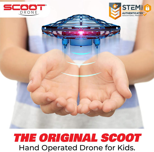 Force1 Scoot Hand Operated Drone for Kids or Adults - Hands Free Motion Sensor Mini Drone, Easy Indoor Small UFO Toy Flying Ball Drone Toy for Boys and Girls Kids Drones (Blue)