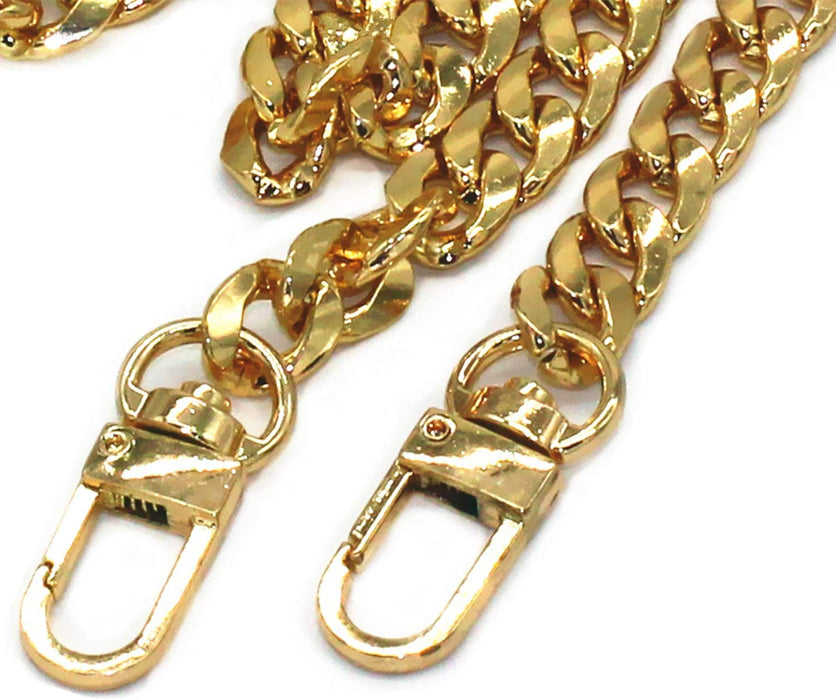DIY Iron Flat Chain Strap Handbag Chains Purse Chain Straps Shoulder Cross Body Replacement Straps with Metal Buckles (31.5", Silver)