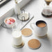 Drink Coasters with Holder, Absorbent Coaster Sets of 6, Marble Style Ceramic Drink Coaster for Tabletop Protection,Suitable for Kinds of Cups, Wooden Table, Cool Home Decor, 4 Inches