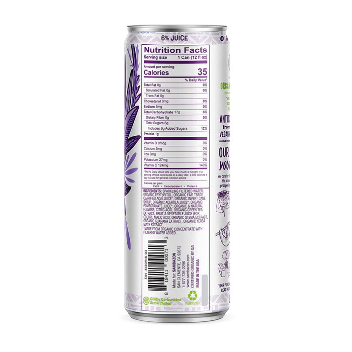 Amazon Energy Drink, Low Calorie Acai Berry and Pomegranate, 12 Fl Oz (Pack of 12)