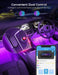 Car LED Lights, Smart Interior Lights with App Control, RGB inside Car Lights with DIY Mode and Music Mode, 2 Lines Design for Cars with Car Charger, DC 12V