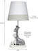 Jungle Friends White/Gray Giraffe Nursery Lamp with Shade & Bulb