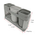 Toothbrush Toothpaste Stand Holder with 2 Cups Bathroom Storage Organizer Plastic White