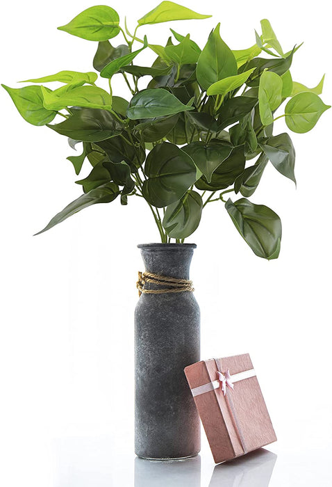 Season’S Need Artificial Plants Greenery Bush, Pack of 2 Fake Shrubs Simulation Indoor outside Hanging Planter Home Garden Décor, Porch Window Box Decorating (Heart Leaf Philo)