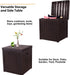 51 Gallon Square Deck Storage Box Resin Outdoor Storage Container for Patio Garden Yard, Brown