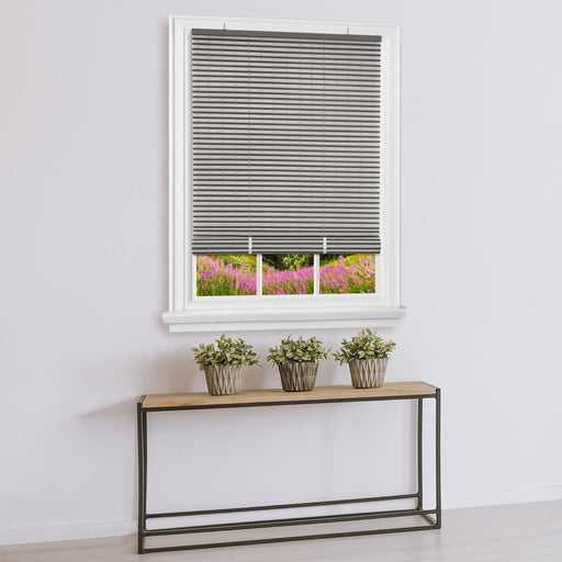 Achim Veranda Indoor/Outdoor Cordless Charcoal/Silver Vinyl Light Filtering Window Roll-Up Blind, 72" L X 36" W