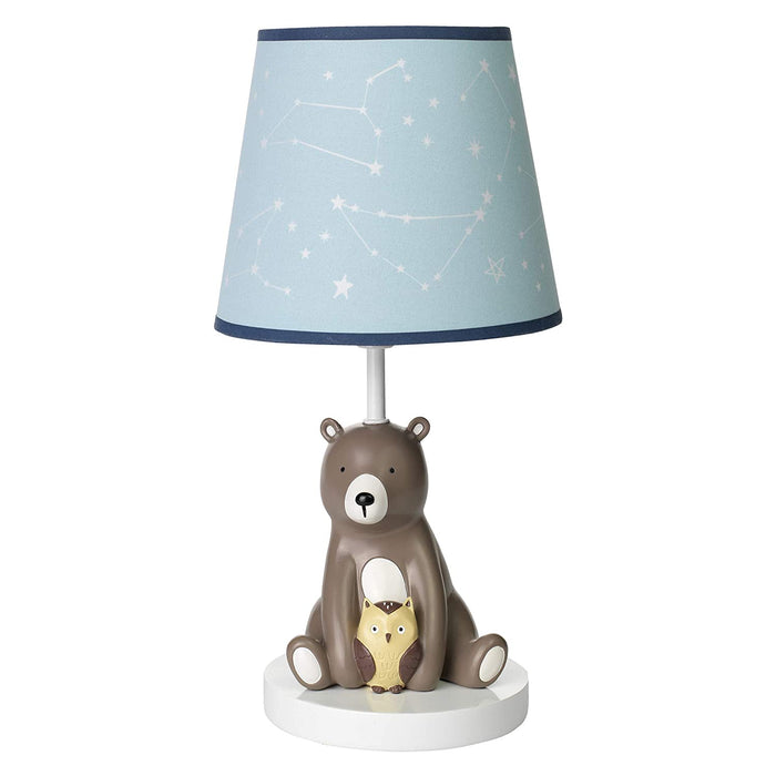 Sierra Sky Blue/Brown Bear Nursery Lamp with Shade & Bulb