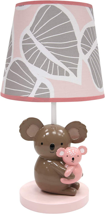 Calypso Lamp Pink/Gray Koala Nursery Lamp with Shade & Bulb