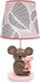 Calypso Lamp Pink/Gray Koala Nursery Lamp with Shade & Bulb