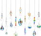 Crystal Suncatchers,  Hanging Crystals Ornament Sun Catcher with Chain, 9 Pack Glass Beads Ball Prisms Pendant Rainbow Maker for Window Home Office Garden Decoration