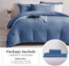 Super Soft Duvet Cover - 100% Washed Microfiber Light Denim Comforter Cover Set 3 Pieces Queen Size Bedding Set with Zipper Closure & Corner Ties