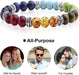 Men Women 8Mm Lava Rock 7 Chakras Aromatherapy Essential Oil Diffuser Bracelet, Natural Stone Yoga Beads,Evil Eye Hand Bracelet,Reiki Prayer Healing