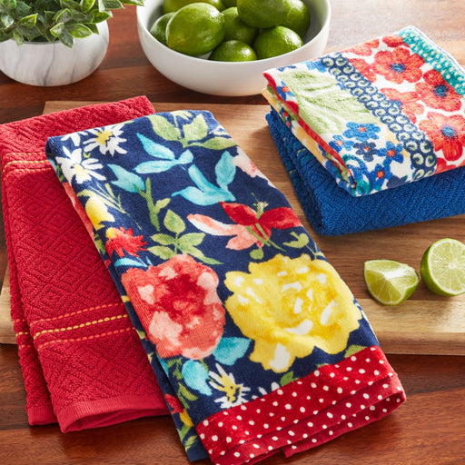 The Pioneer Woman Fiona Kitchen Towel Set, Multicolor, 16"W X 28"L, 4 Piece