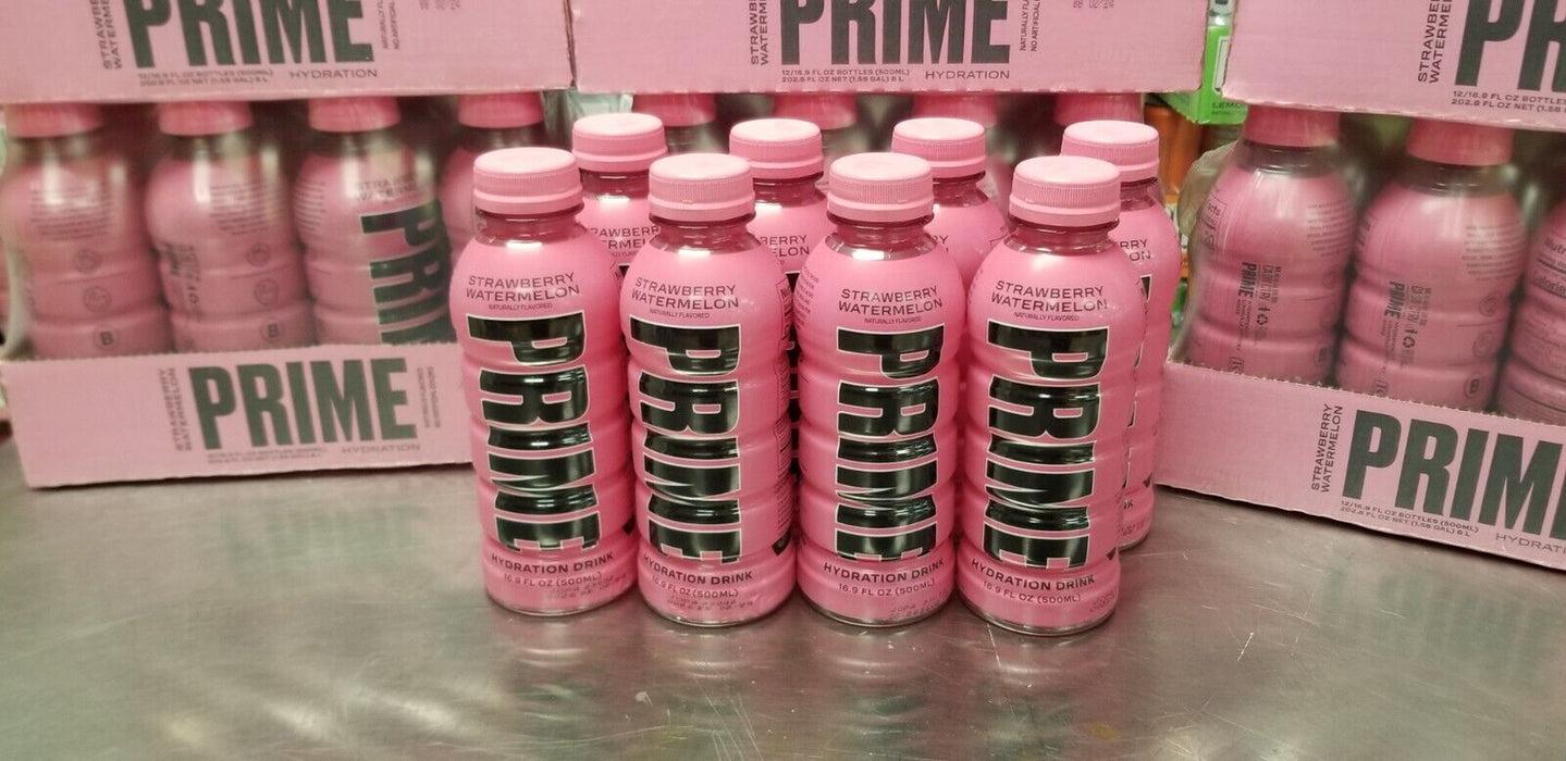 PRIME HYDRATION DRINK Strawberry Watermelon 8 Pack!!! FREE SHIPPING