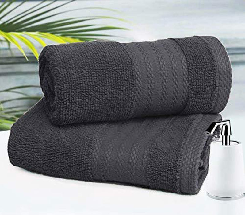 Premium Cotton 4 Pack Bath Towel Set - 100% Pure Cotton - 4 Bath Towels 27X54 - Ideal for Everyday Use - Ultra Soft & Highly Absorbent - Charcoal